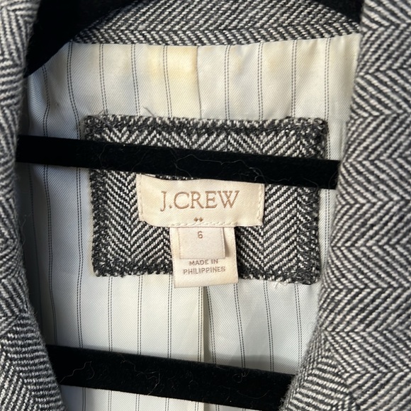J Crew Herringbone Blazer - Gold Buttons - Size 6 - Picture 3 of 8
